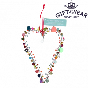 Multi-Beaded Heart Decoration (11 X 16 Cm)