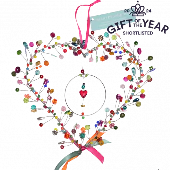 Multi-Beaded Heart Decoration (17 X 17 Cm)