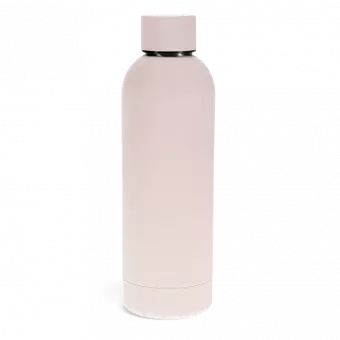 Rubber Coated Steel Bottle 500ml - Light Pink