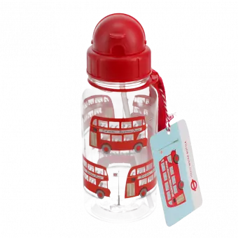 Children's Water Bottle With Straw 500ml - Tfl Routemaster Bus