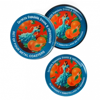 Metal Coasters - Cerveza Española (set Of 4)