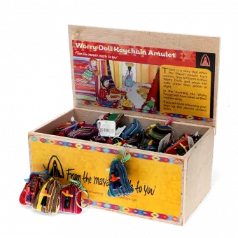Mini worry dolls with keyring - Assorted