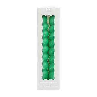 Twisted candles (pack of 2) - Dark green