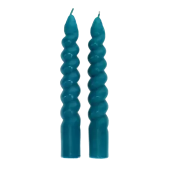 Twisted candles (pack of 2) - Dark blue