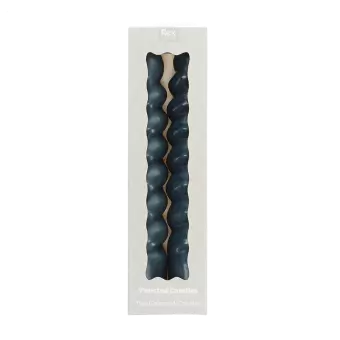 Twisted candles (pack of 2) - Dark grey