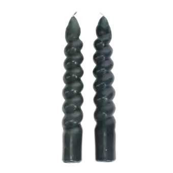 Twisted candles (pack of 2) - Dark grey