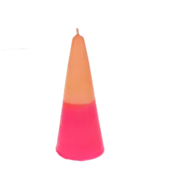 Small two-colour cone candle - Pink-orange