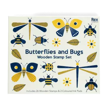 Wooden stamp set - Butterflies and Bugs
