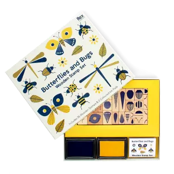 Wooden stamp set - Butterflies and Bugs