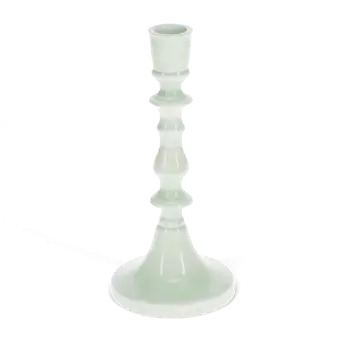 Enamel candlestick 19cm - Light grey