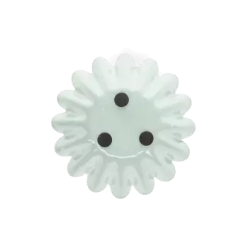 Enamel cupped flower candle holder - Light grey