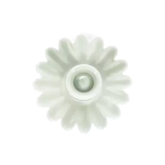 Enamel cupped flower candle holder - Light grey