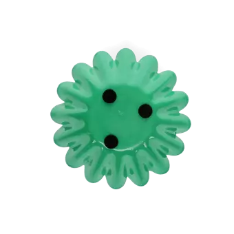 Enamel cupped flower candle holder - Green