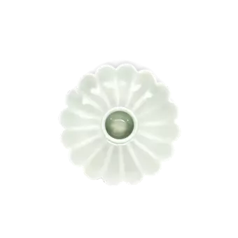 Enamel flat flower candle holder - Light grey