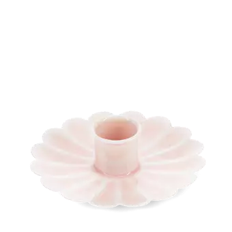 Enamel flat flower candle holder - Pink