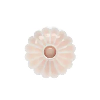 Enamel flat flower candle holder - Pink