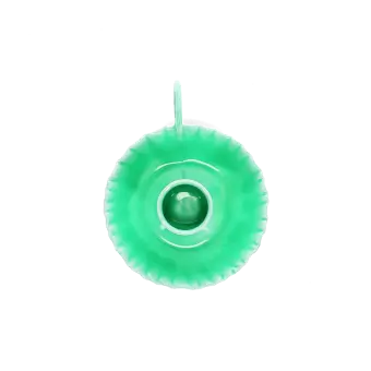 Enamel chamberstick candle holder - Green