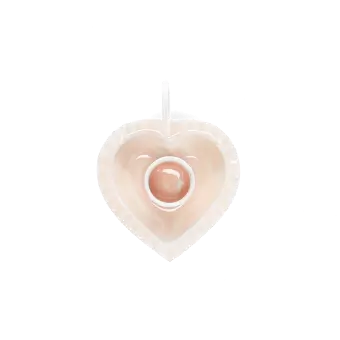 Enamel heart-shaped candle holder - Pink