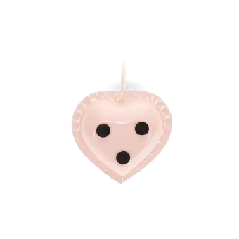 Enamel heart-shaped candle holder - Pink