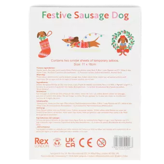 Temporary tattoos - Festive Sausage Dog