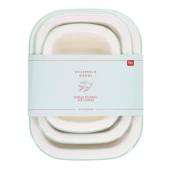 Enamel pie dishes (set of 3) - Pistachio