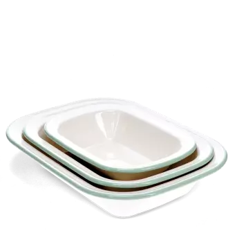 Enamel pie dishes (set of 3) - Pistachio