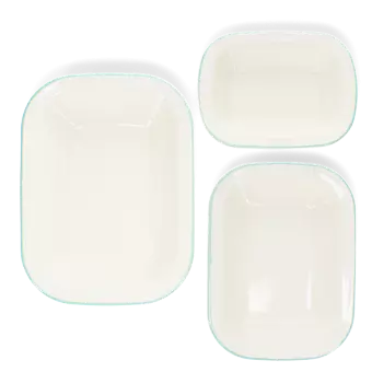 Enamel pie dishes (set of 3) - Pistachio