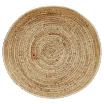 Round water hyacinth trays (set of 2)