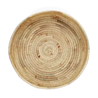 Round water hyacinth trays (set of 2)