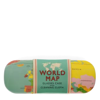 Glasses case & cleaning cloth - World Map