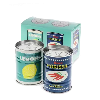 Tin salt and pepper shakers - LEMONS & HARISSA