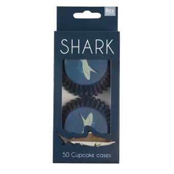 Sharks cupcake cases pack of 50 in box