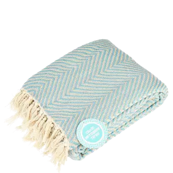 Pale Blue Herringbone Throw