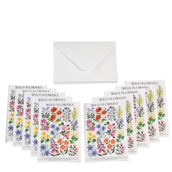 Wild Flowers Greeting Cards With Envelopes (pack Of 10)