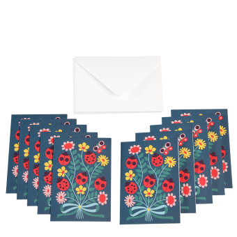Ladybird Greeting Cards With Envelopes (pack Of 10)