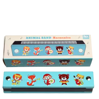 Animal Band Wooden Harmonica