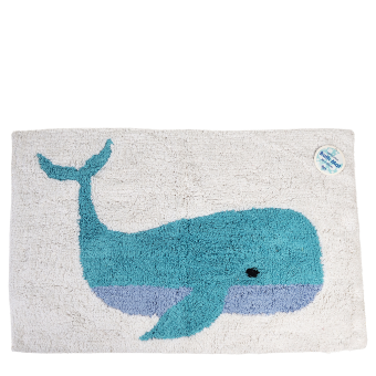 Whale Tufted Cotton Bath Mat