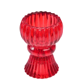 Double Ended Red Glass Candlestick