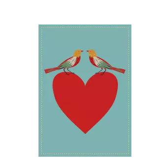 Birds And Heart Greeting Card