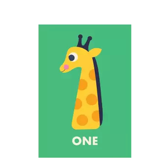 Giraffe 'one' Birthday Card