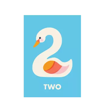 Swan 'two' Birthday Card