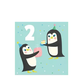 Penguin 'two' Birthday Card