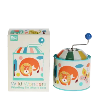 winding tin music box wild wonders