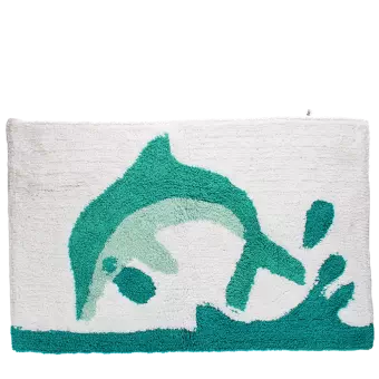 Tufted cotton bath mat - dolphin