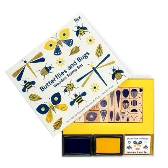 Wooden stamp set - Butterflies and Bugs