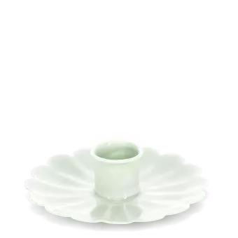 Enamel flat flower candle holder - Light grey