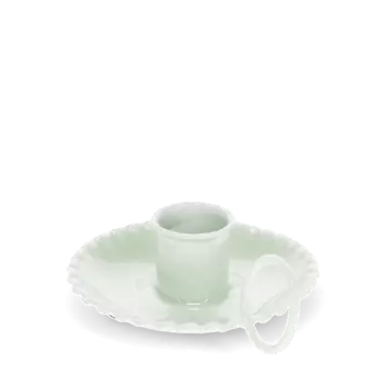 Enamel chamberstick candle holder - Light grey