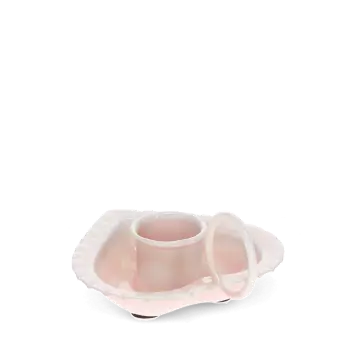 Enamel heart-shaped candle holder - Pink
