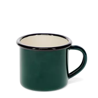 Enamel espresso mug - Dark green