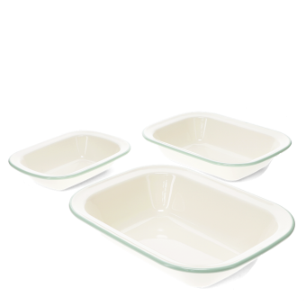 Enamel pie dishes (set of 3) - Pistachio